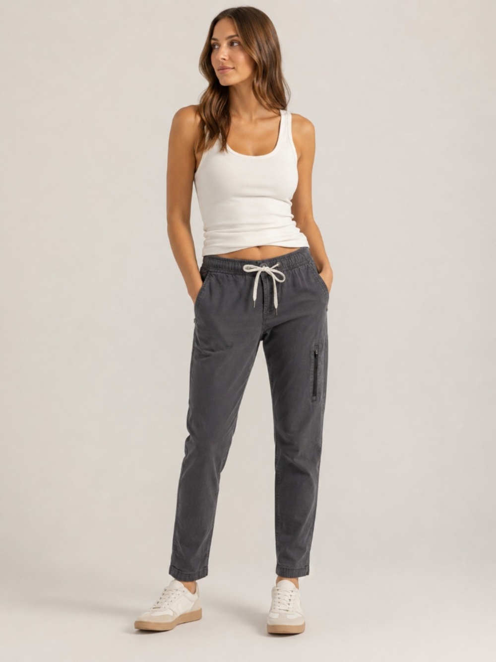 Vuori Ripstop Pant XS Charcoal Gray Drawstring Hiking Cargo VW401